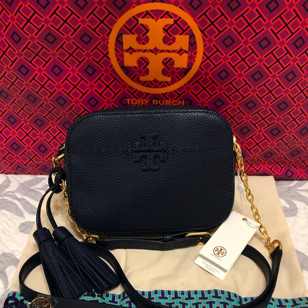 Tory Burch McGraw Camera Bag in Royal Navy